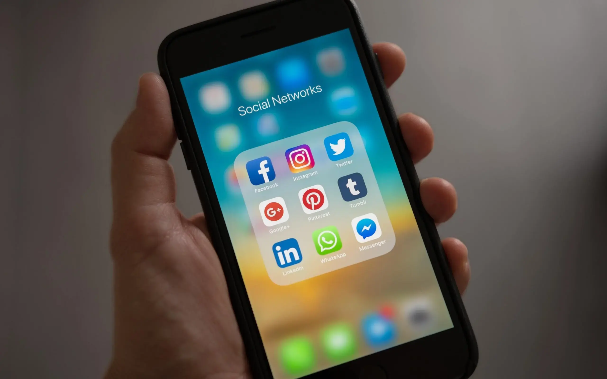Smartphone showing social media apps.