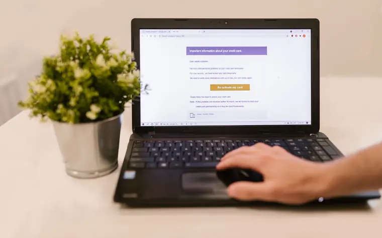 Open email on a laptop screen.