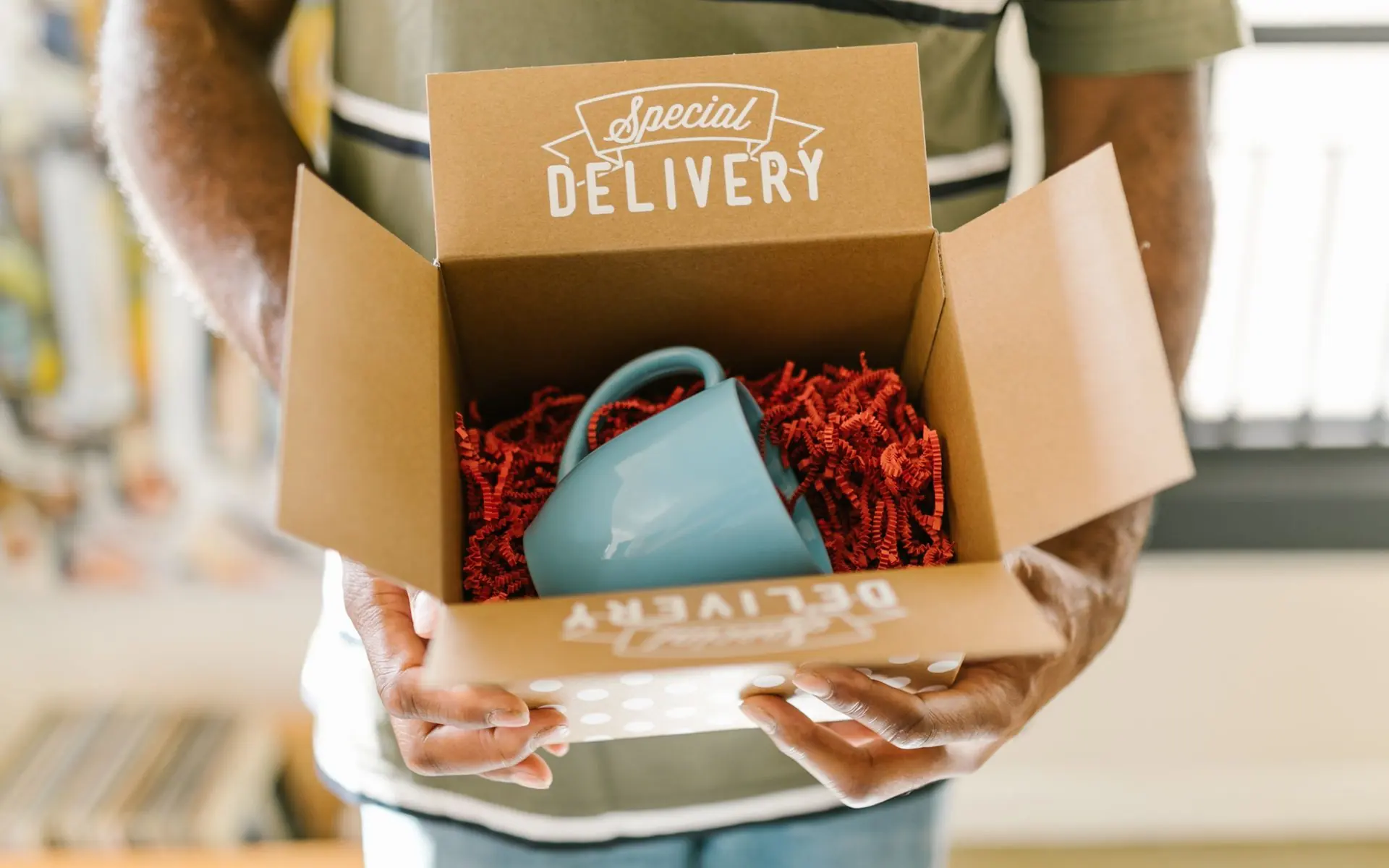 Subscription box prepared for delivery.