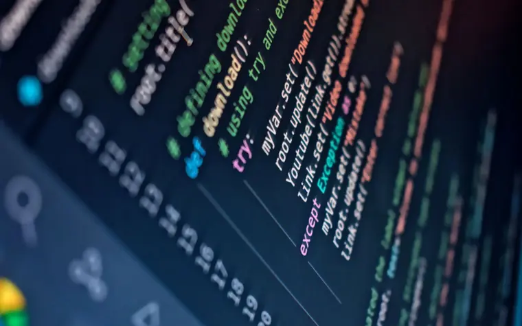 Close-up of code on a computer screen.