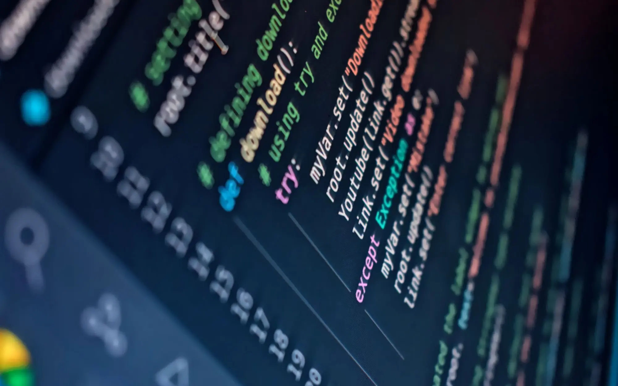 Close-up of code on a computer screen.