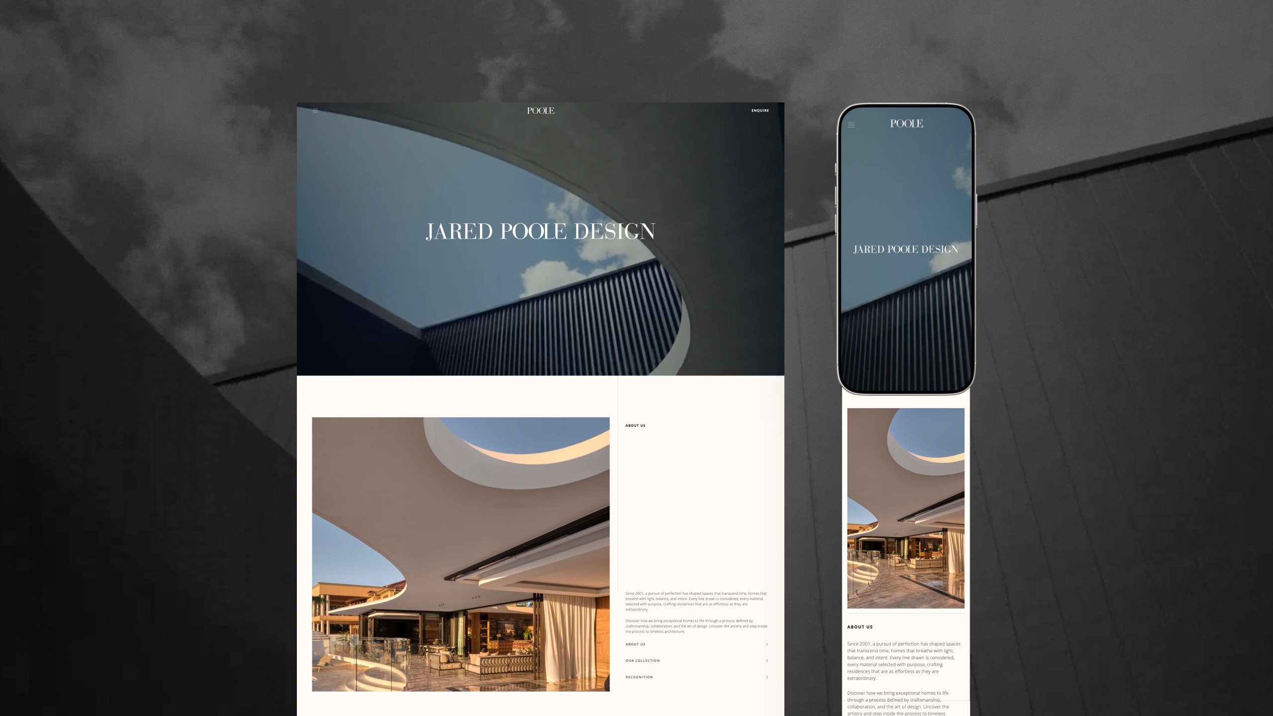 Architecture website redesign screenshot.