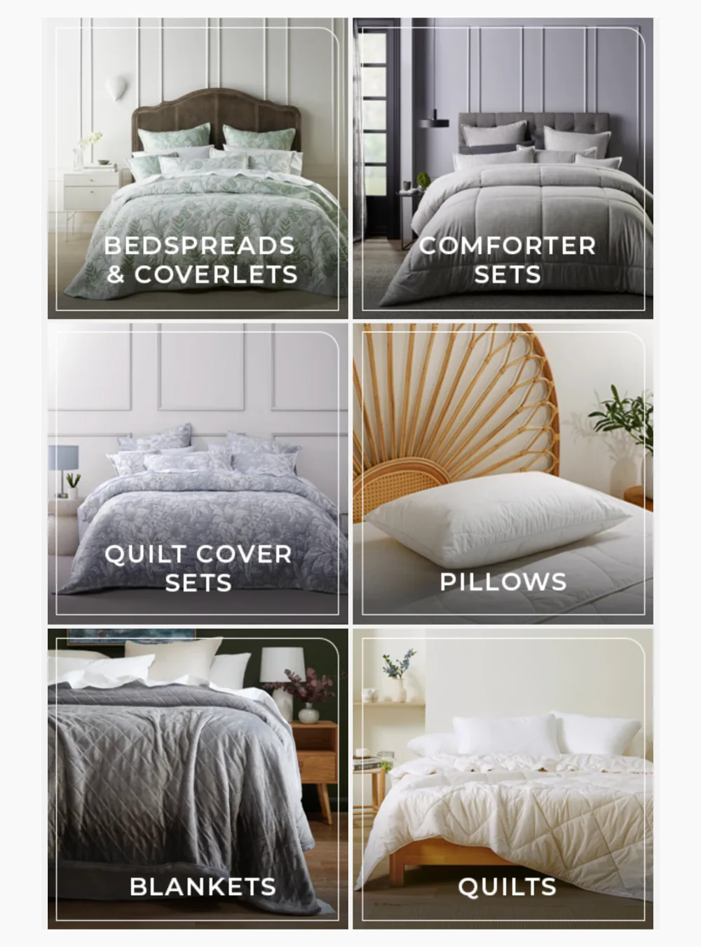 Bianca nurture email: Start with the bed product categories.