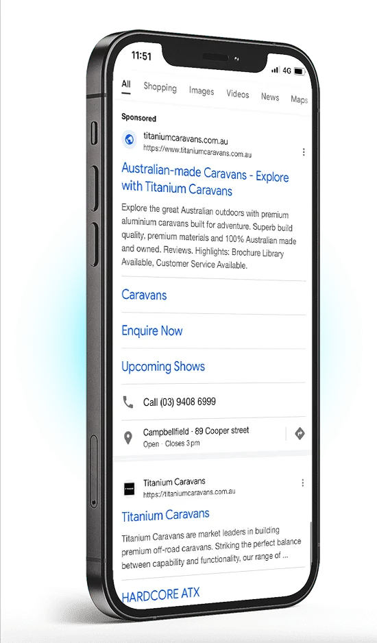 Titanium Caravans caravan google ads asset.