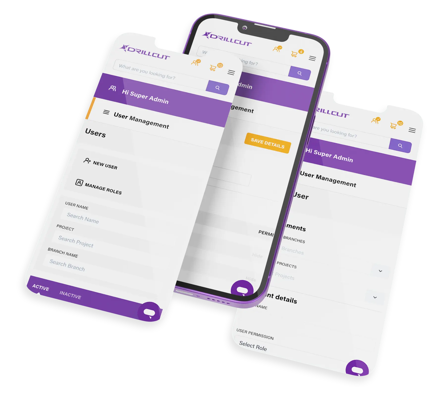 Drillcut mobile mockup.
