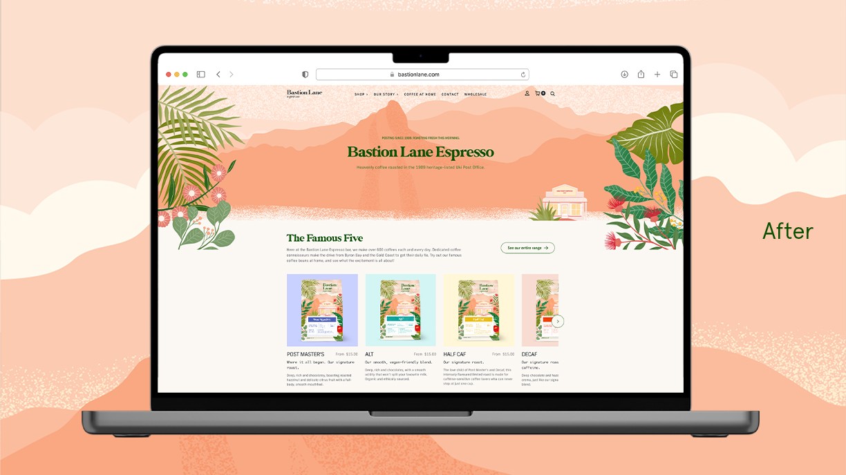 Bastion Lane website redesign after view.