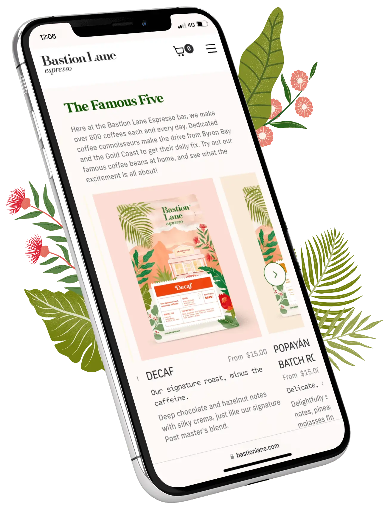 A mockup showcasing the website on a mobile device.