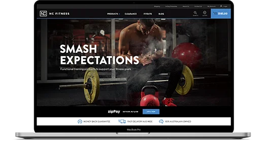 NC Fitness eCommerce website development.