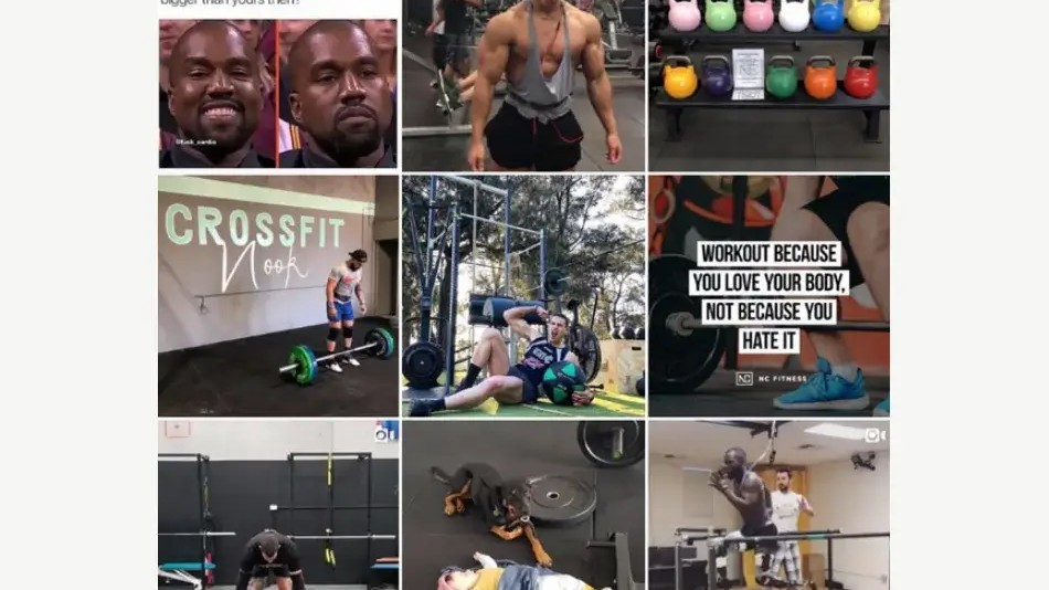 NC Fitness managed Instagram feed grid.