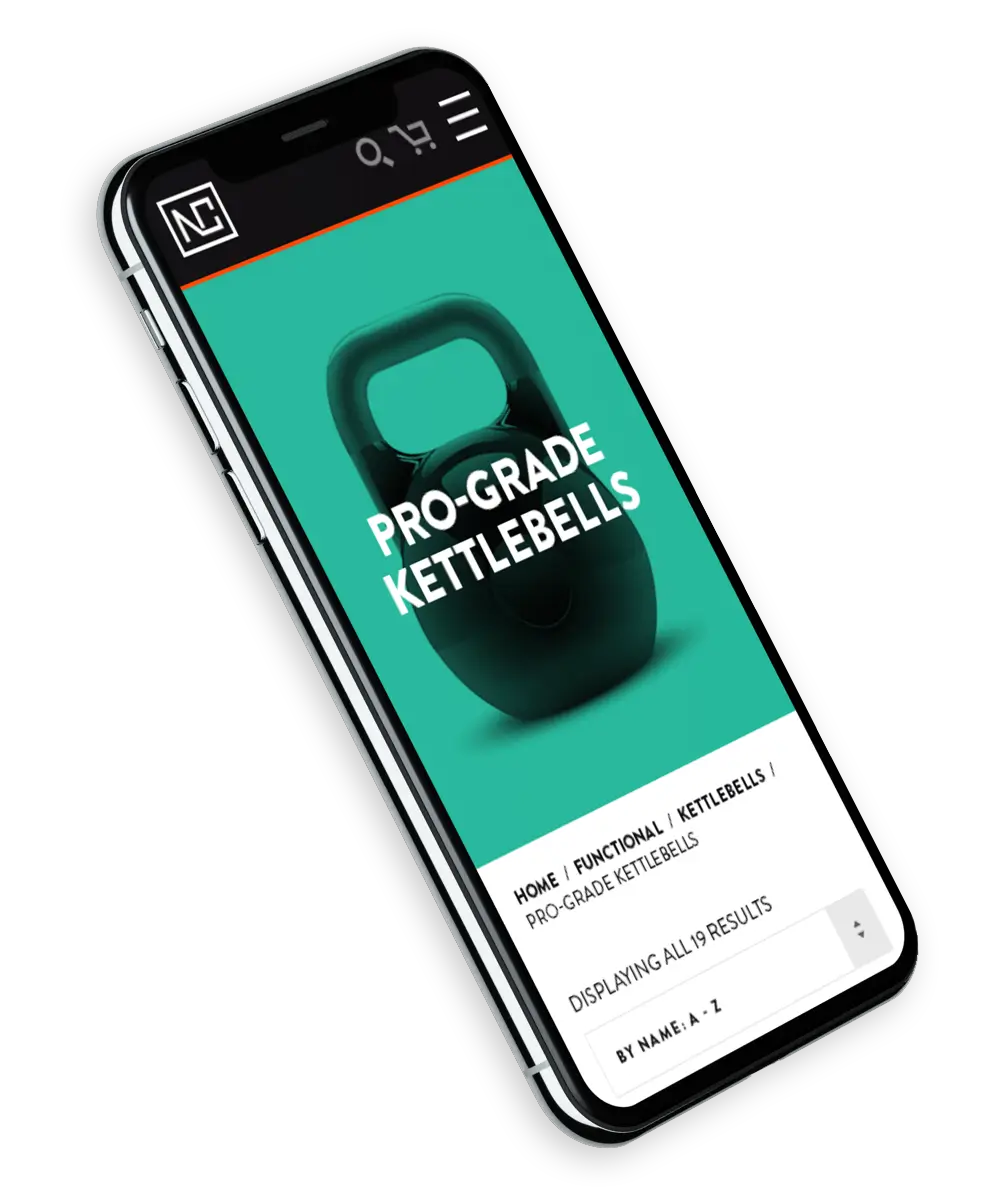 NC Fitness pro grade kettlebells by nc fitness australian product advertisement.