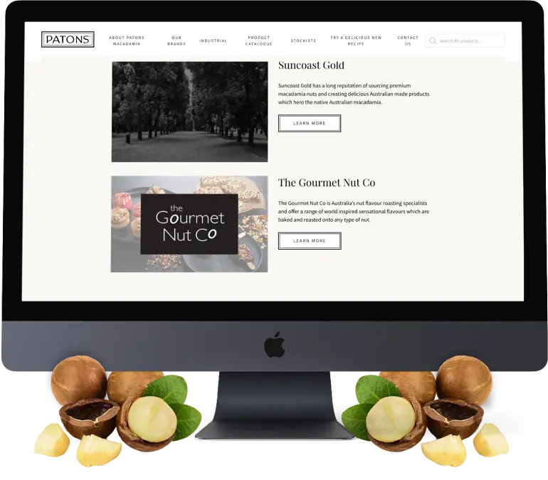 Patons website mockup apple pc.
