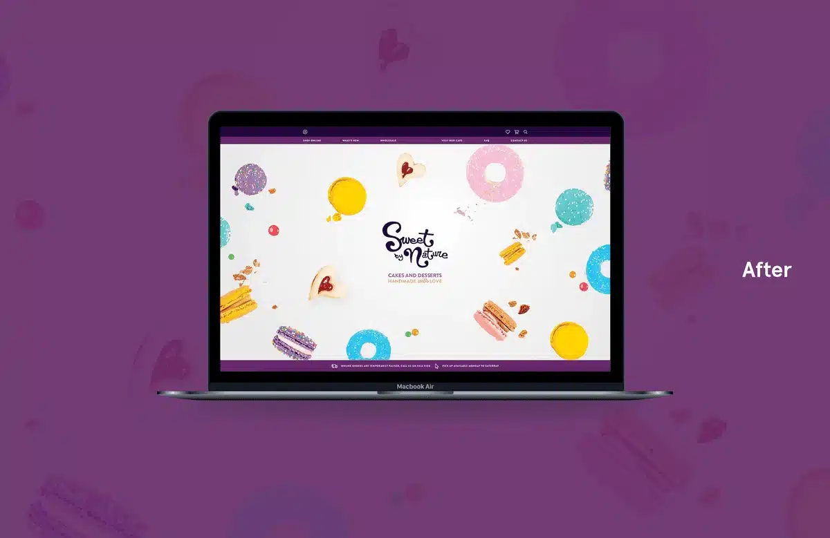 Sweet By Nature website design after comparison.