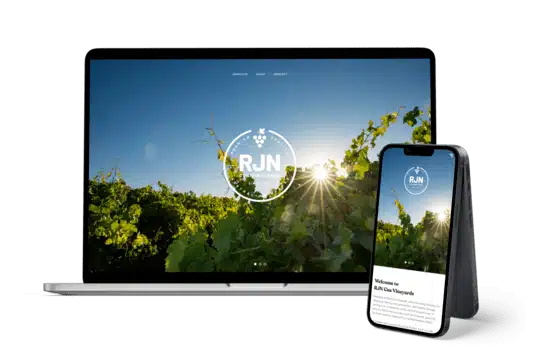 RJN Vineyards mobile desktop preview.