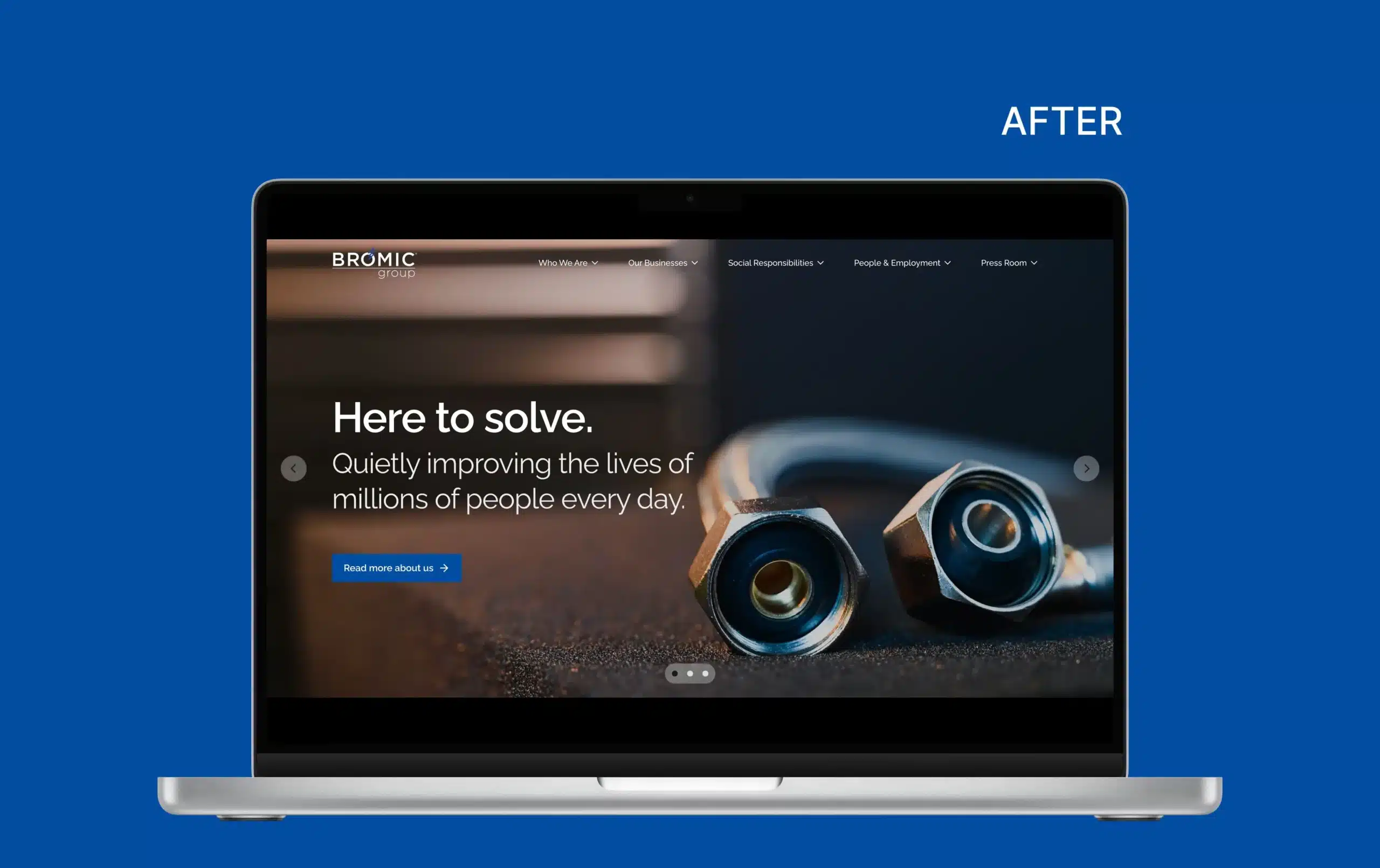 Bromic Group website after the redesign.