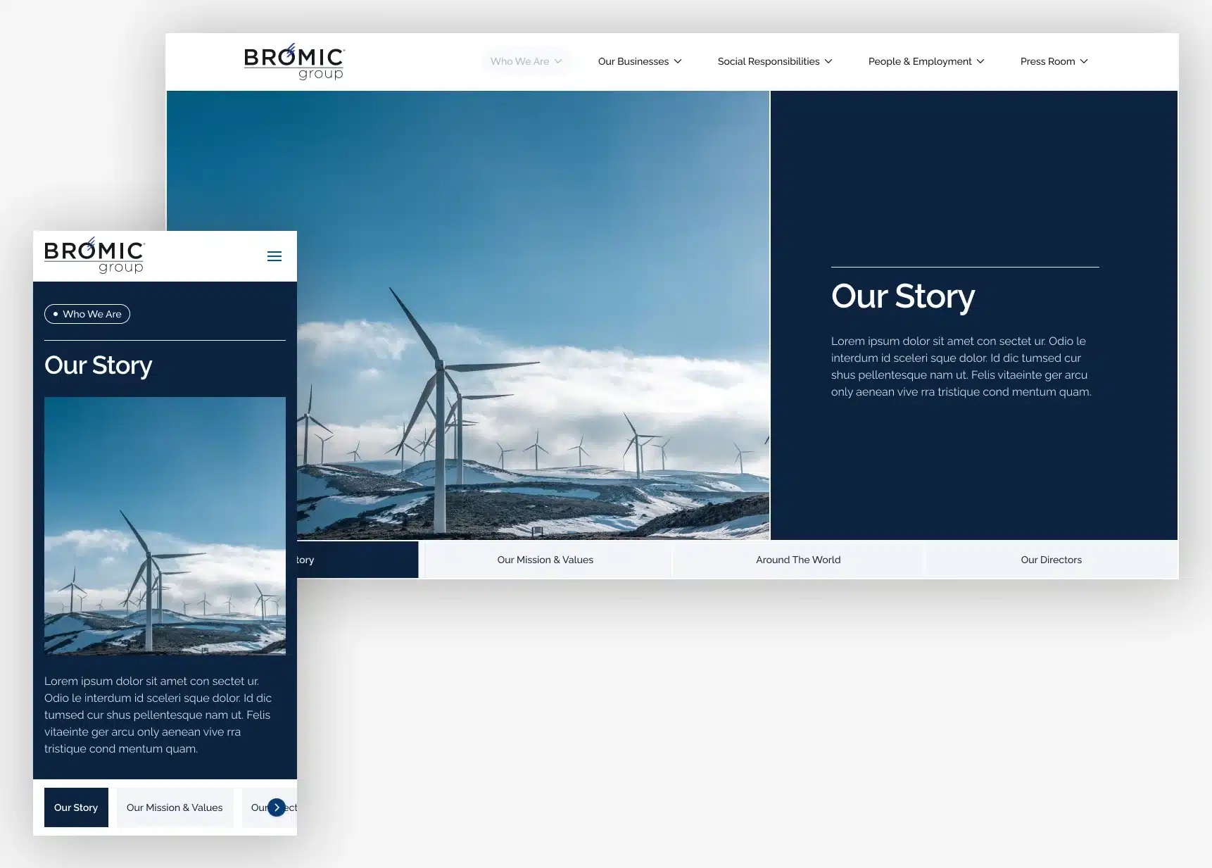 Bromic wireframes.