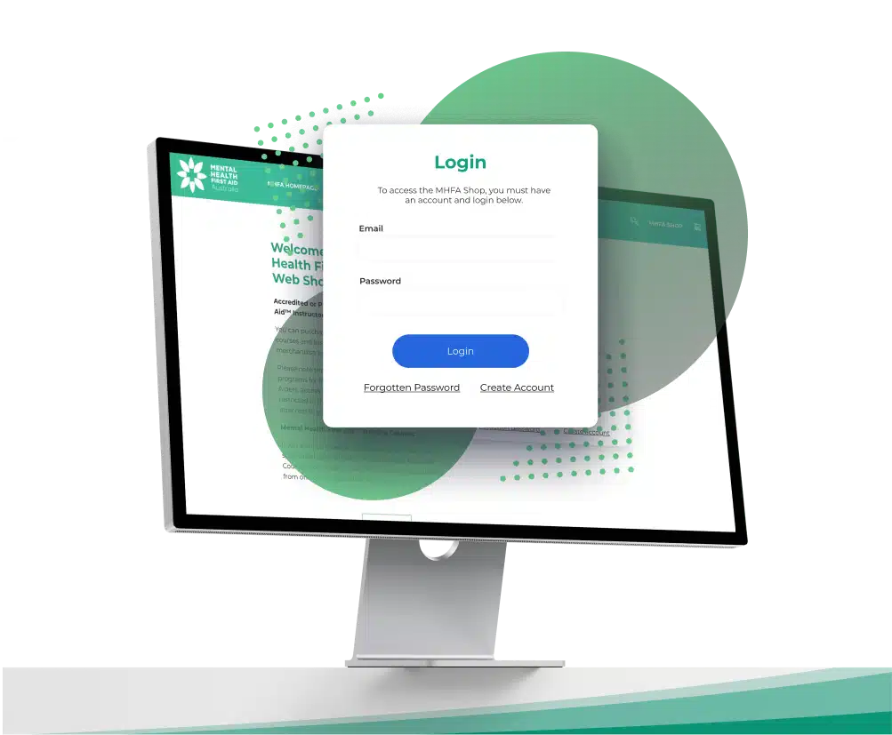 MHFA pop up login feature.