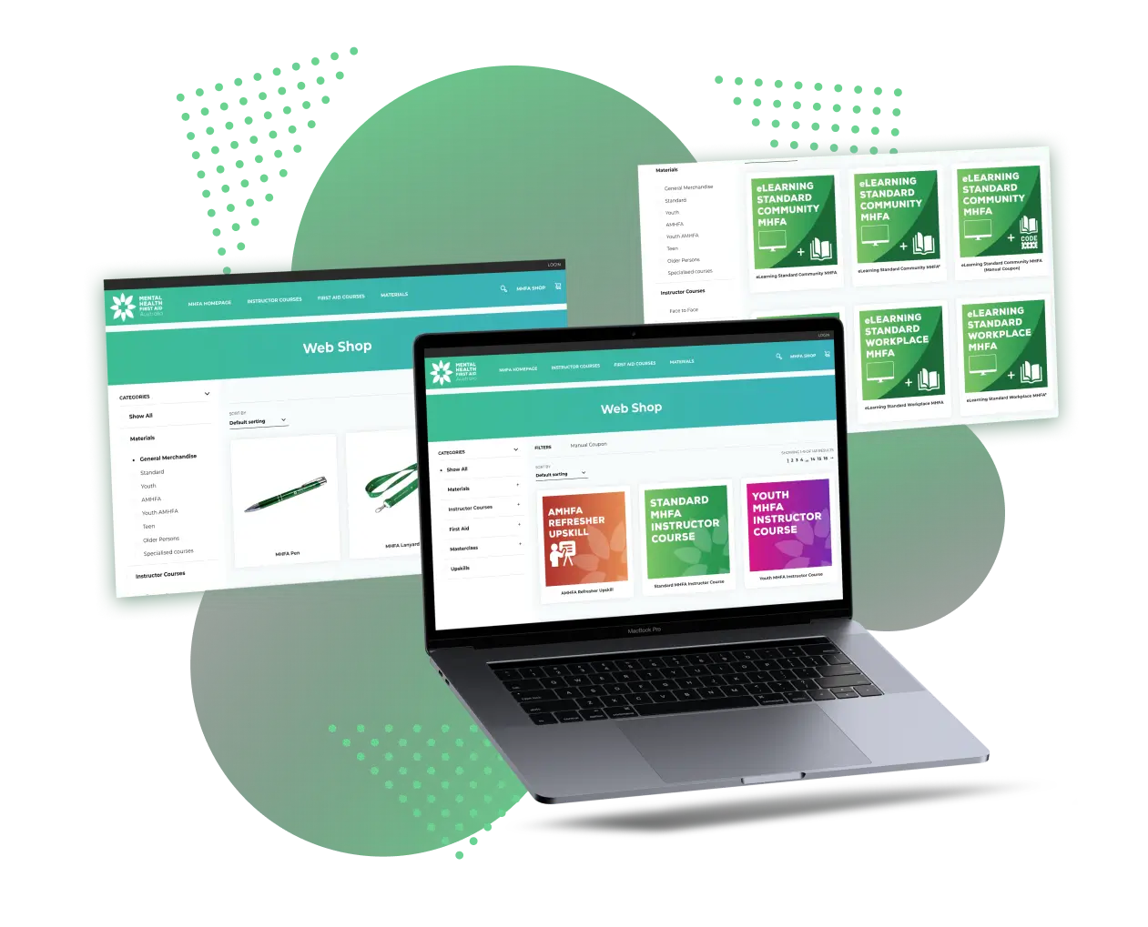 MHFA webshop of mhfa courses feature.