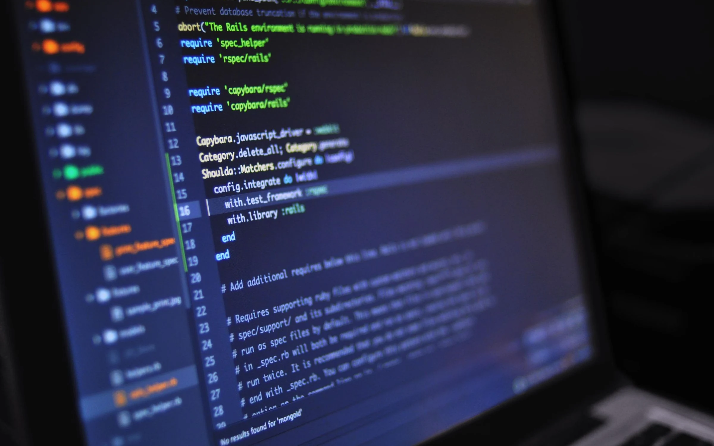 Close-up of integration code on a screen.