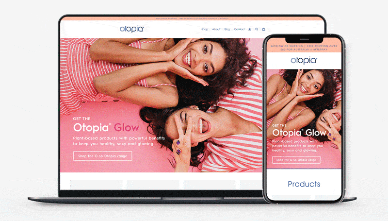 Otopia Wellness website design shown on desktop and mobile.