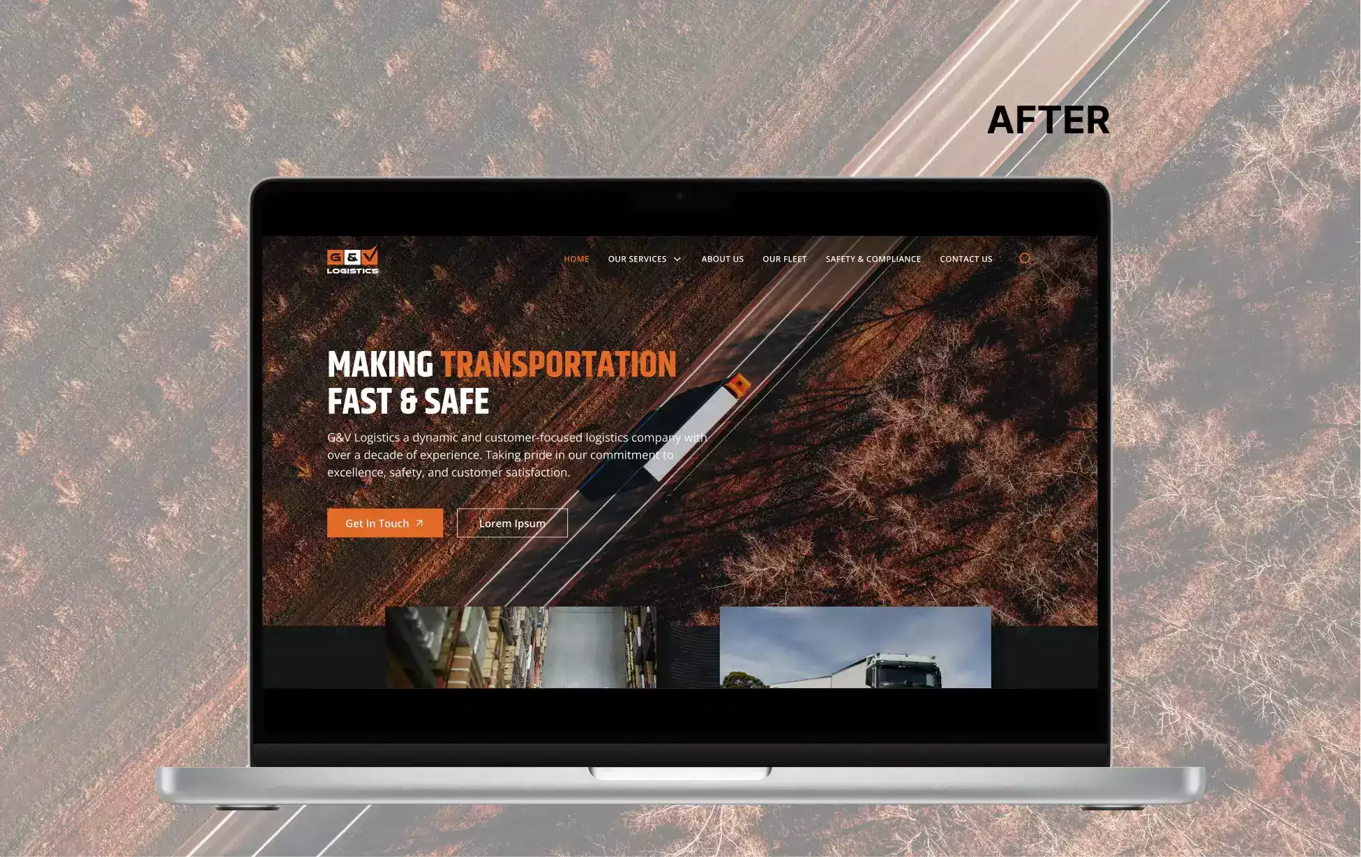 G & V Logistics fresh look transformed gv logistic website.