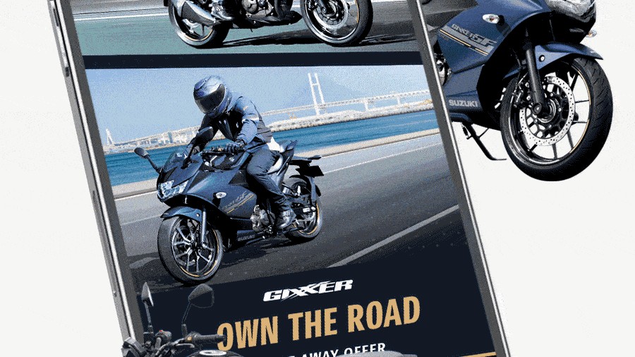 Suzuki motorcycle social media advertising animation.
