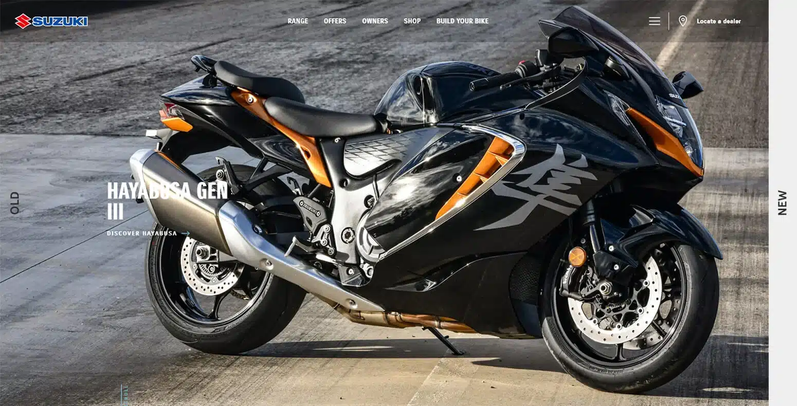 Suzuki new suzuki website design highlights.