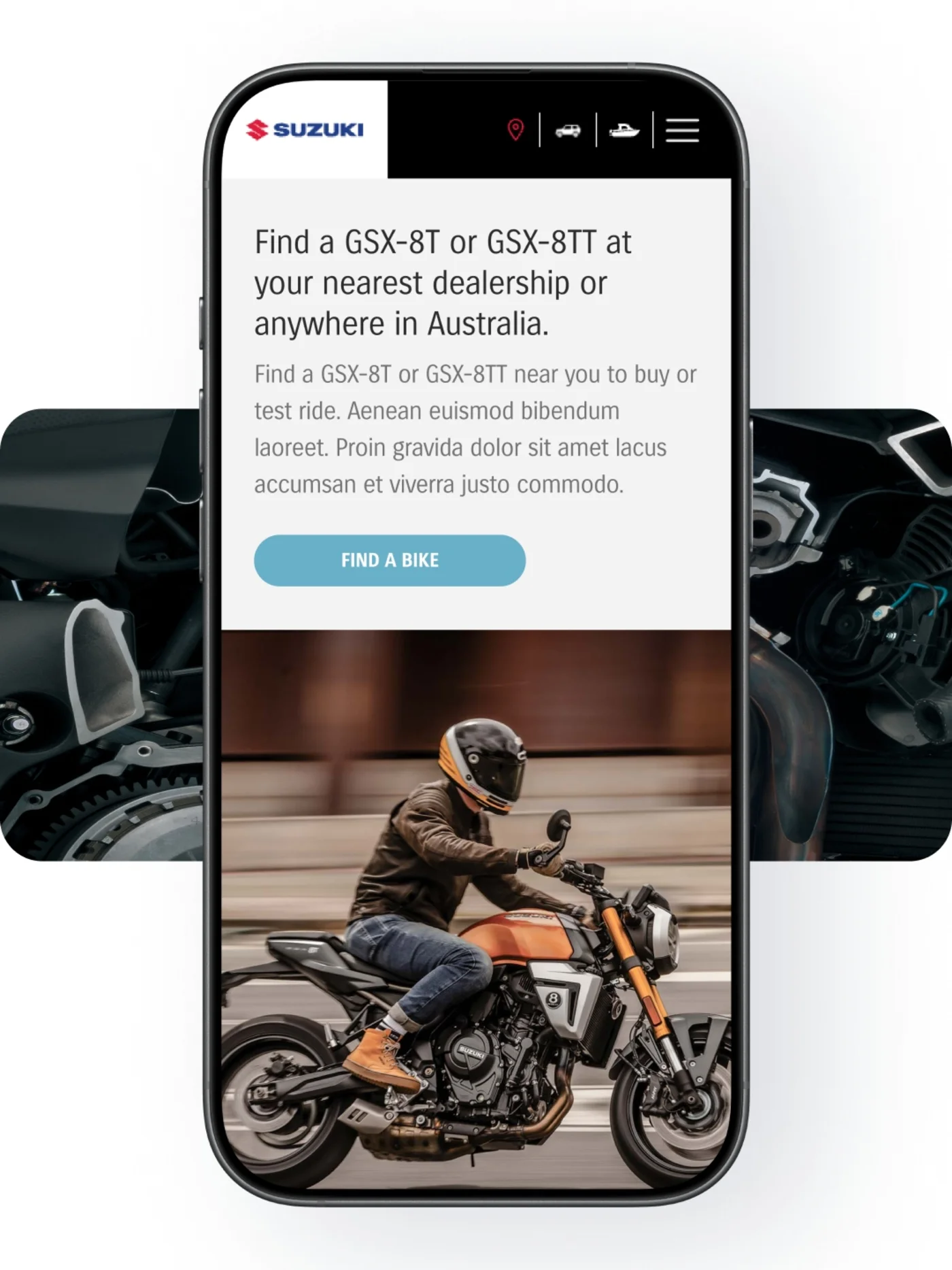 Find a bike journey on mobile.