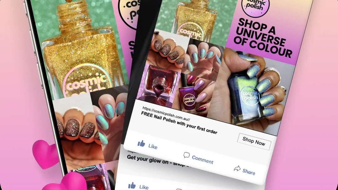 Cosmic Polish Meta Ads story creative showing results and engagement.