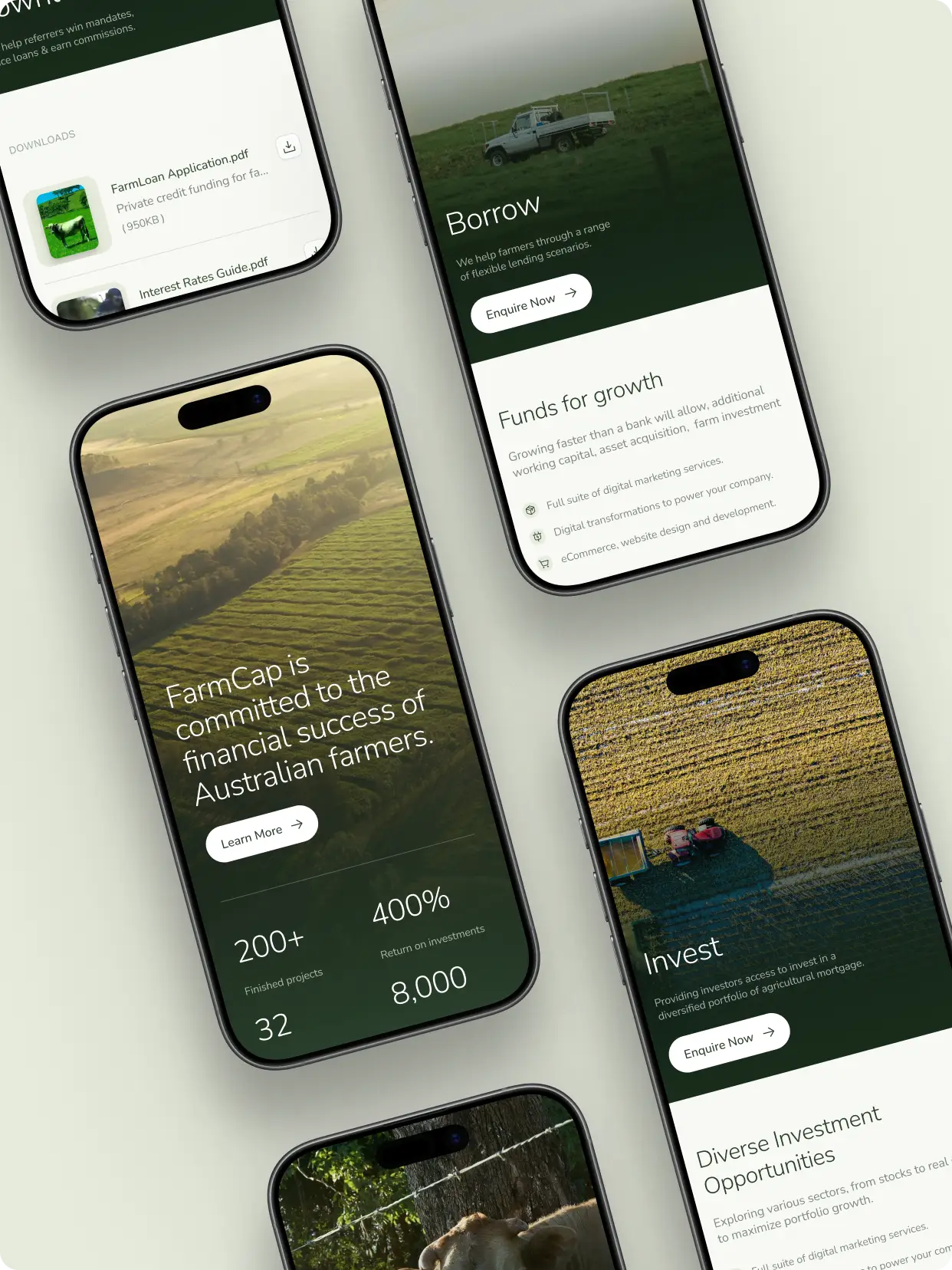 FarmCap mobile website design.