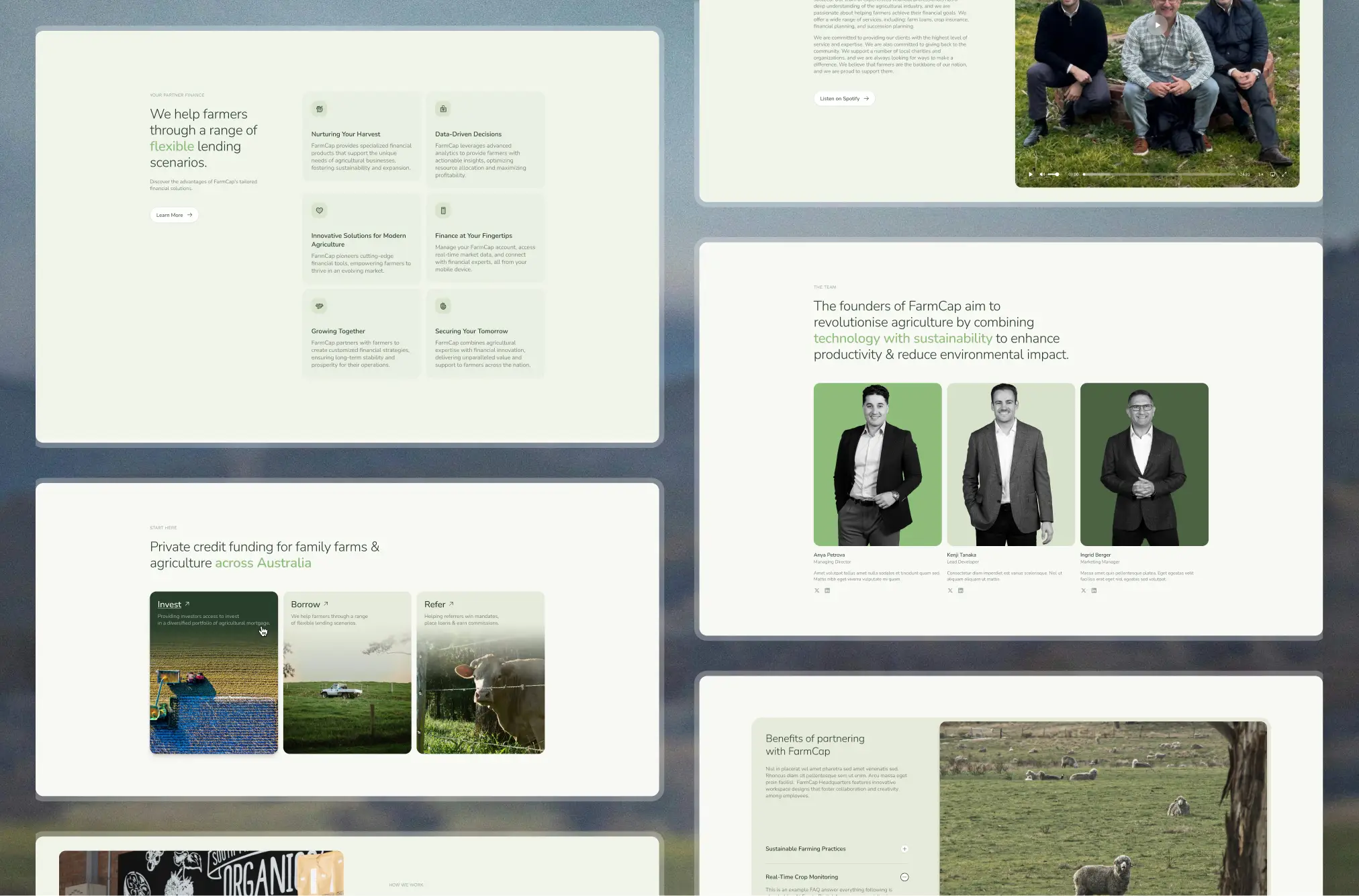 FarmCap website page design showcase.