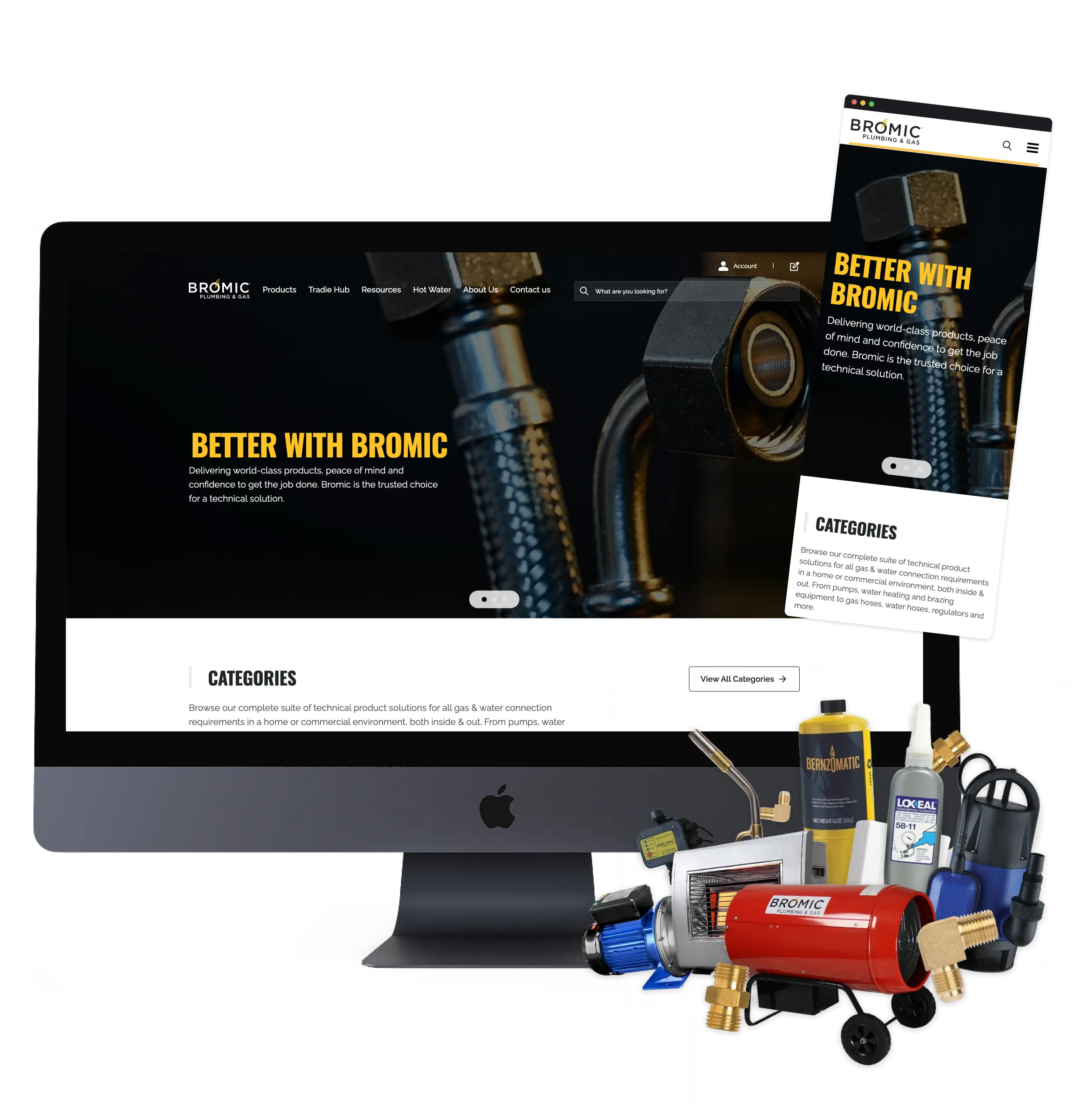 Bromic Plumbing & Gas bromic website multi device responsive design.