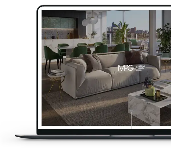 Meadows Property new meadows homepage laptop mockup.