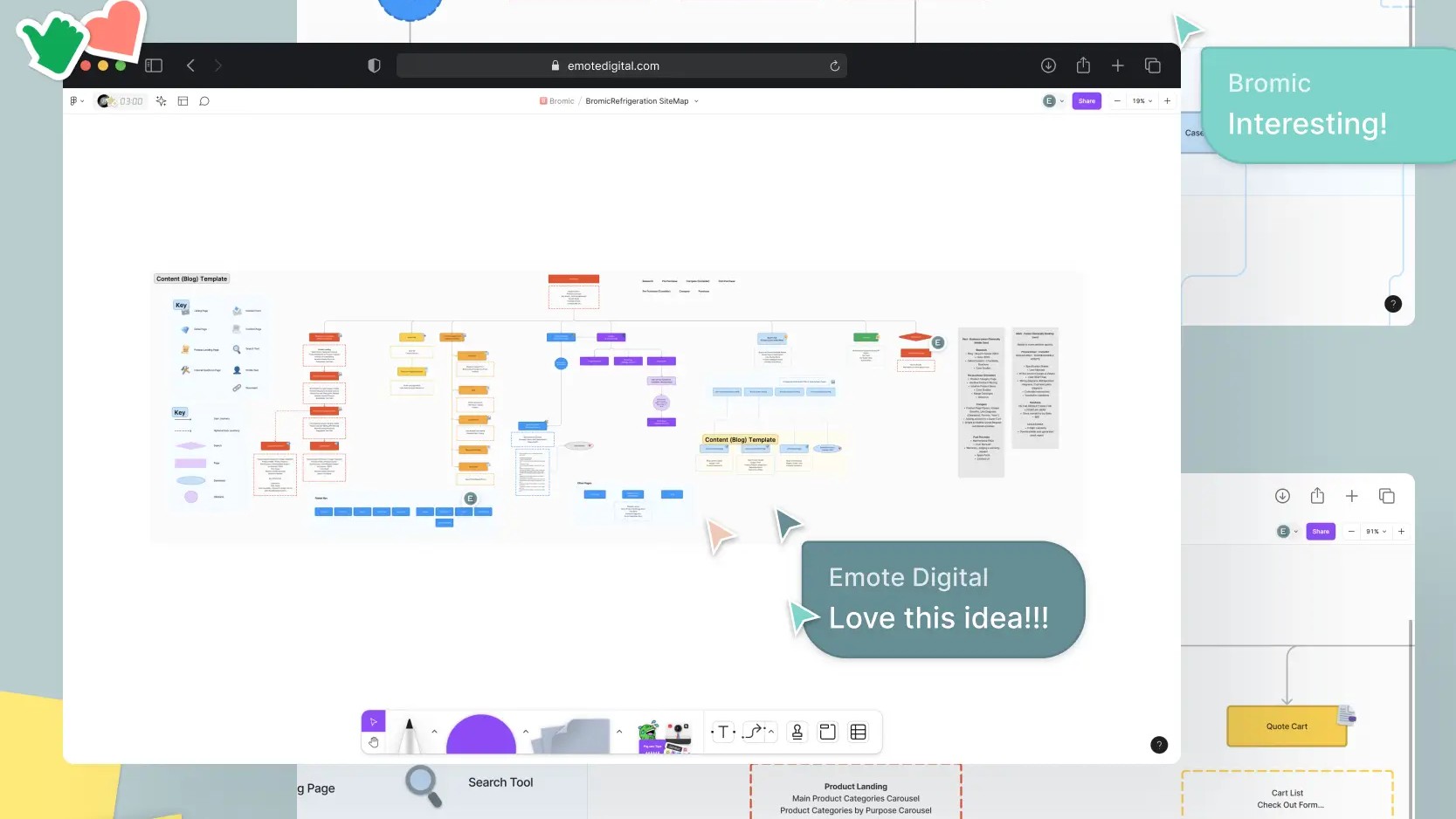 Sitemap wireframes.