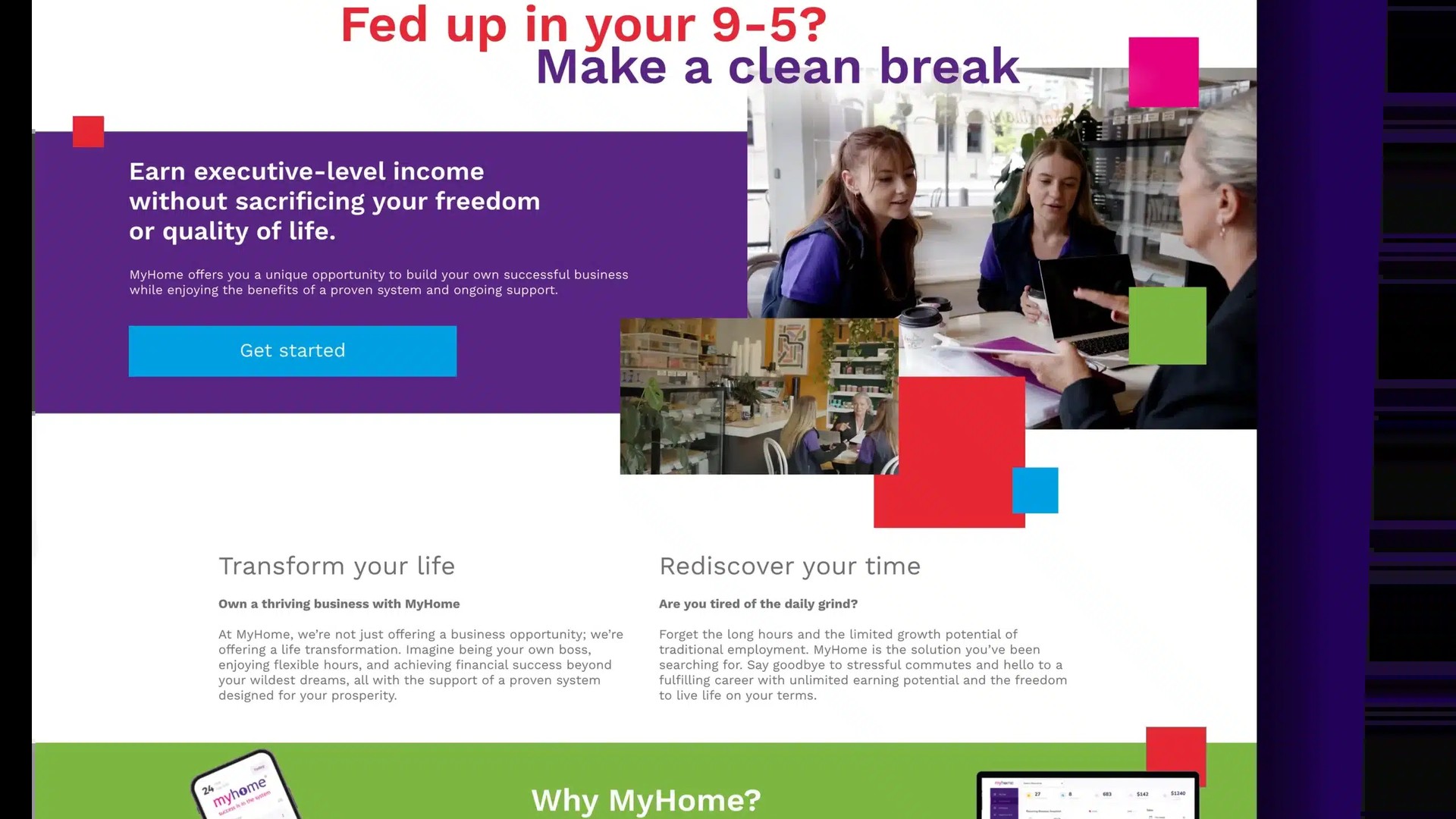MyHome service-management landing page.