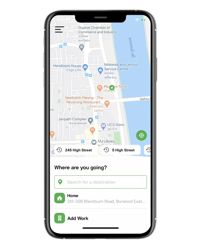 Best Ride app with realtime maps integration.