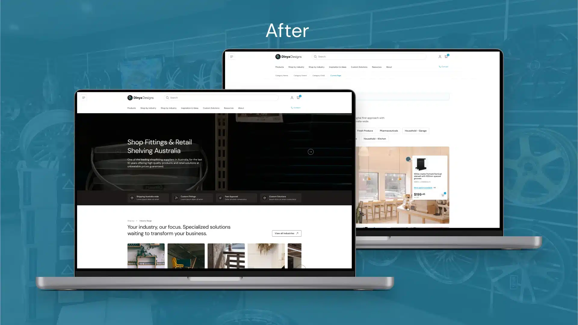 Dinya Designs dinya design website after transformation.