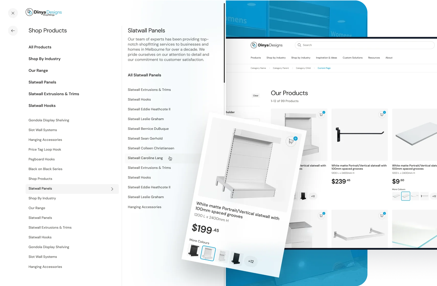 Dinya Designs dinya design website product range categories.