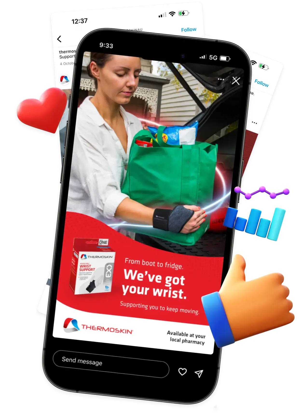 Thermoskin instagram ad mockup thermoskin.