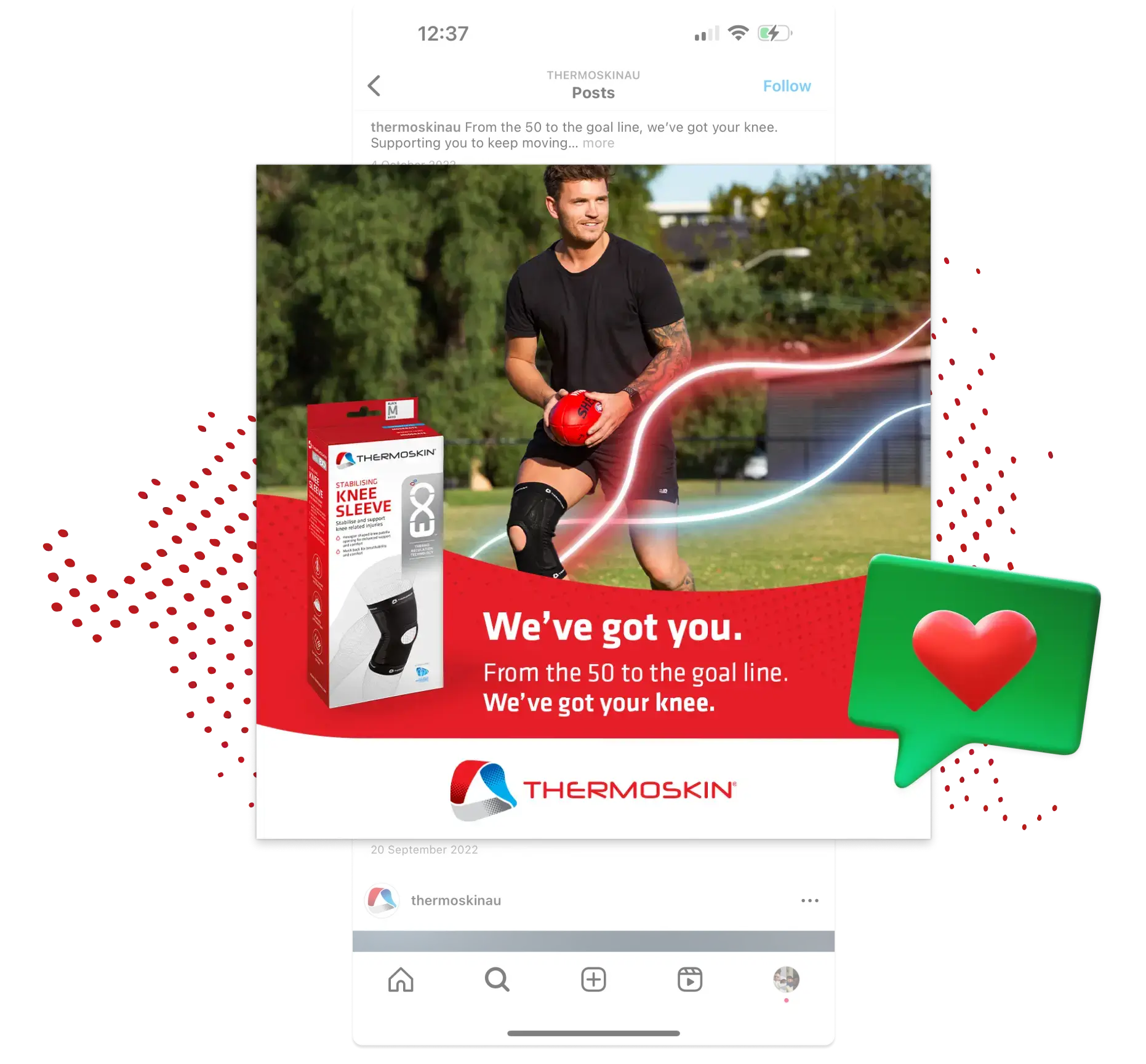 Thermoskin instagram ad preview.