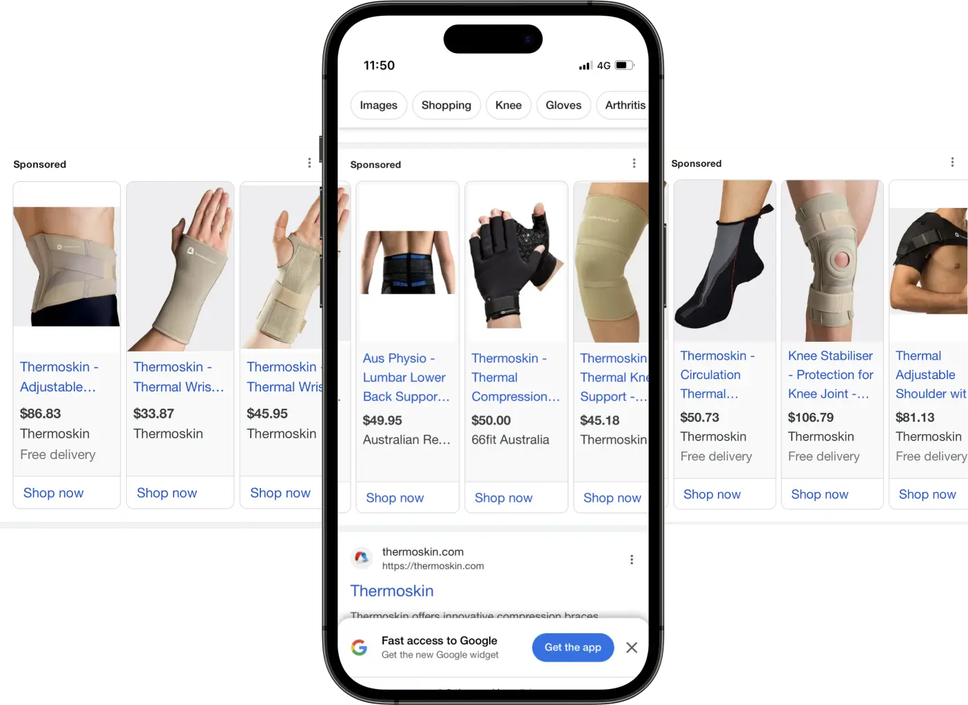 Mockup of google ads.