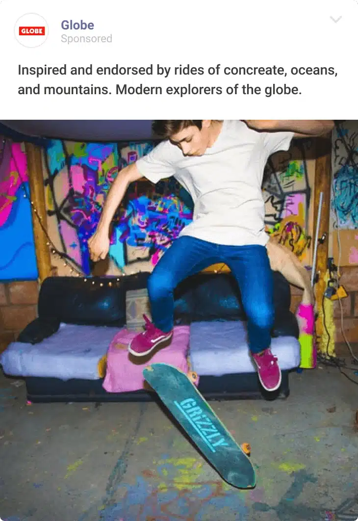 Globe Brand social media advertising.