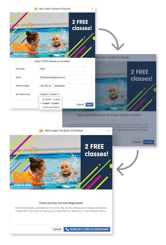Belgravia Kids contact form design shown on screen.