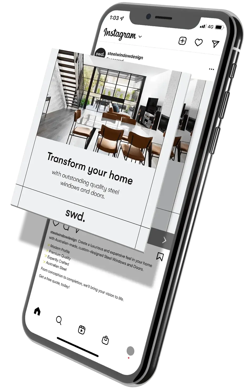 SWD steel window design social media advertising.
