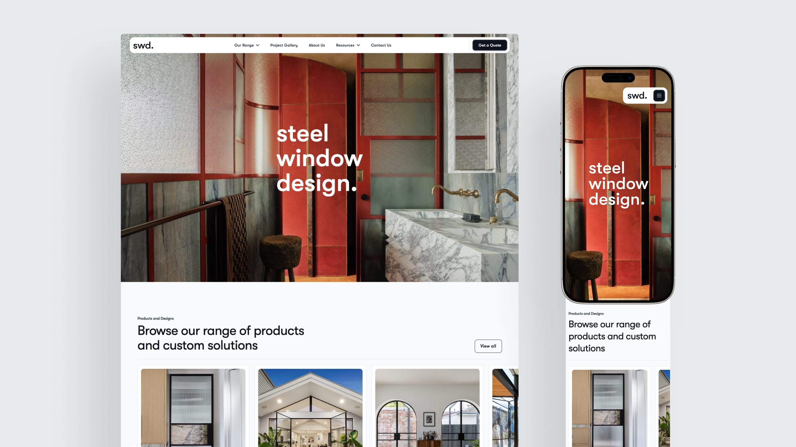Manufacturer website design.