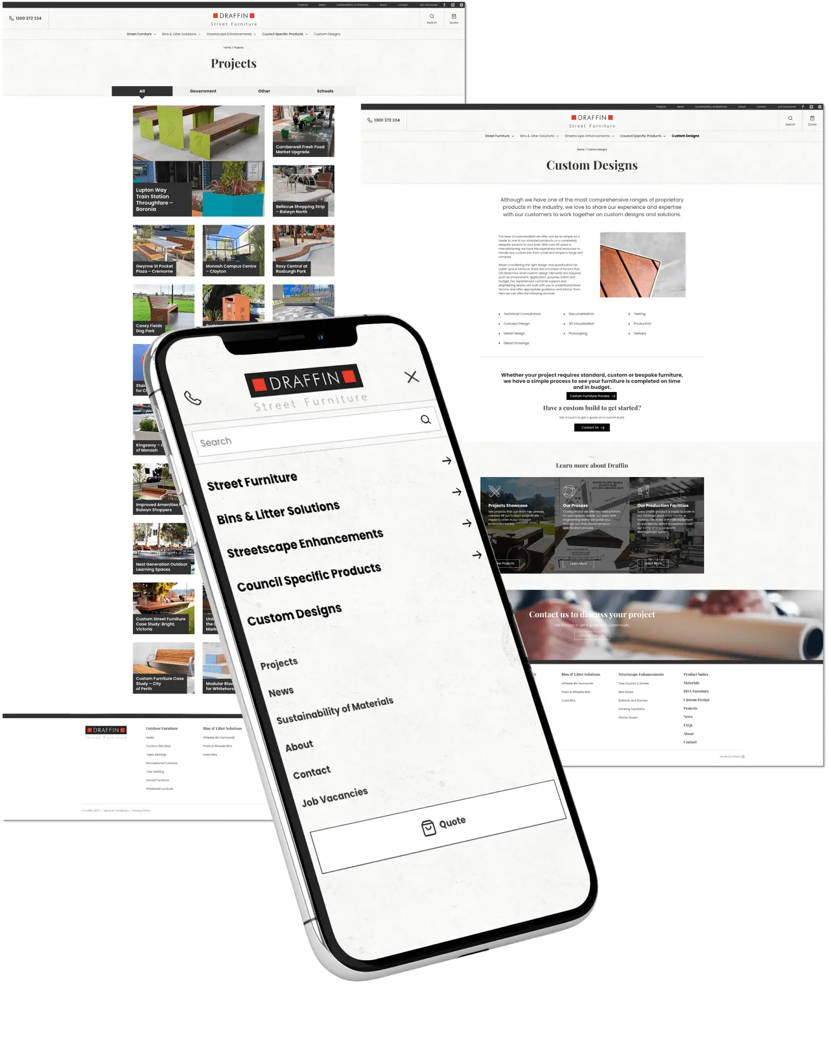 Custom designed pages.