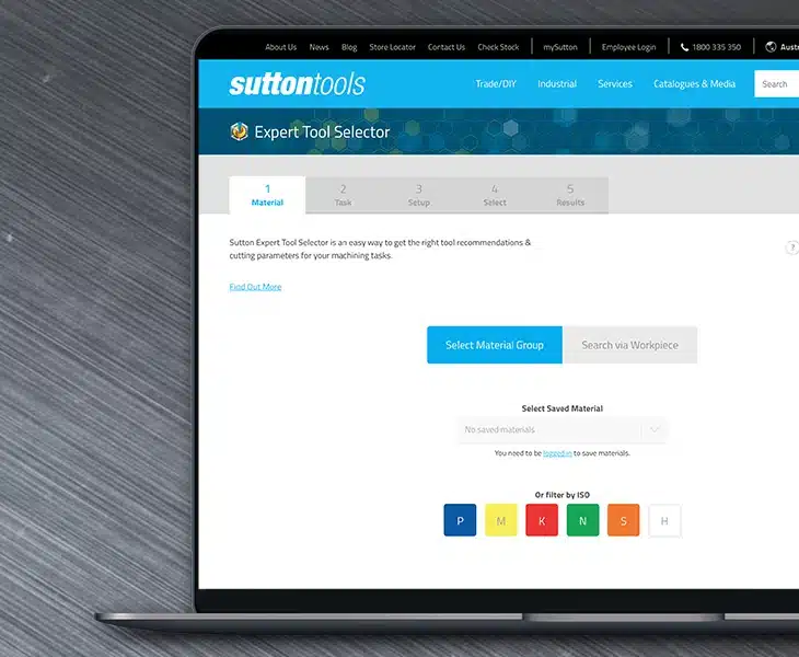 Sutton Tools sutton tool manufacturer website development desktop view.