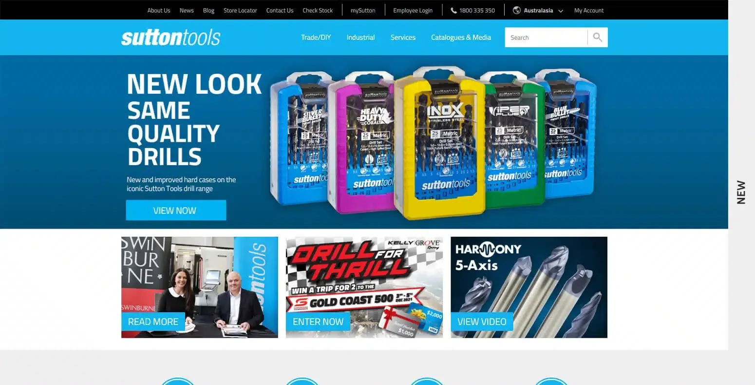 Sutton Tools sutton tool new website design.