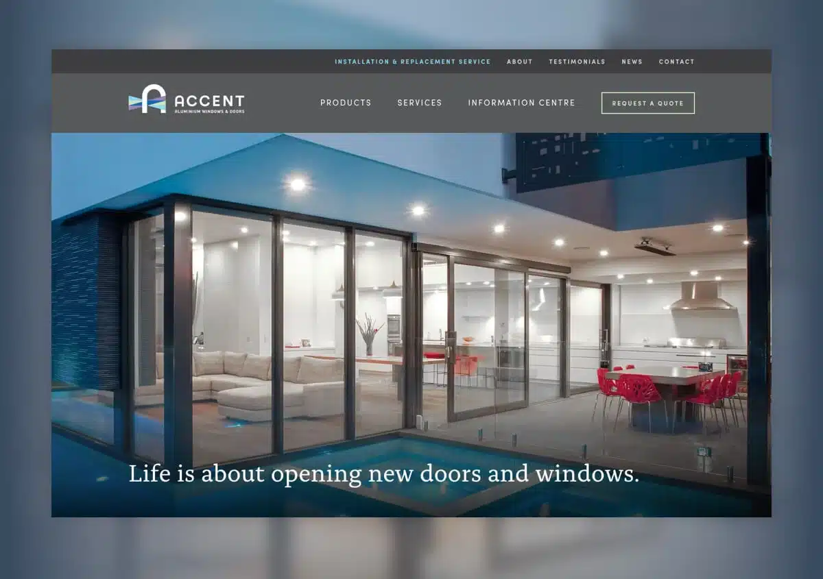 Accent Window Website Design View.