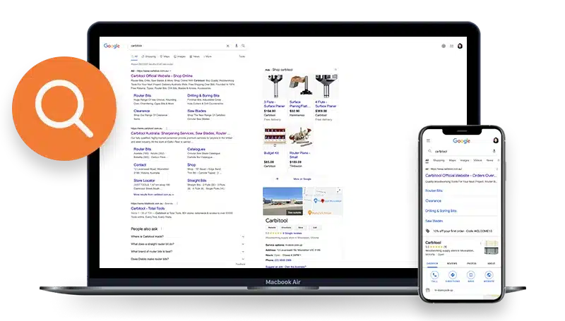 Carbitool google search advertising result page.