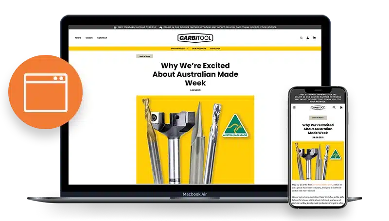 Carbitool Desktop & Mobile Website Design Mockup.